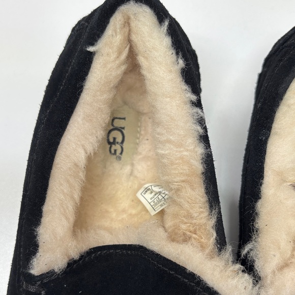 UGG Black Ascot Suede Men's Loafers with Wool Lining - Picture 10 of 12